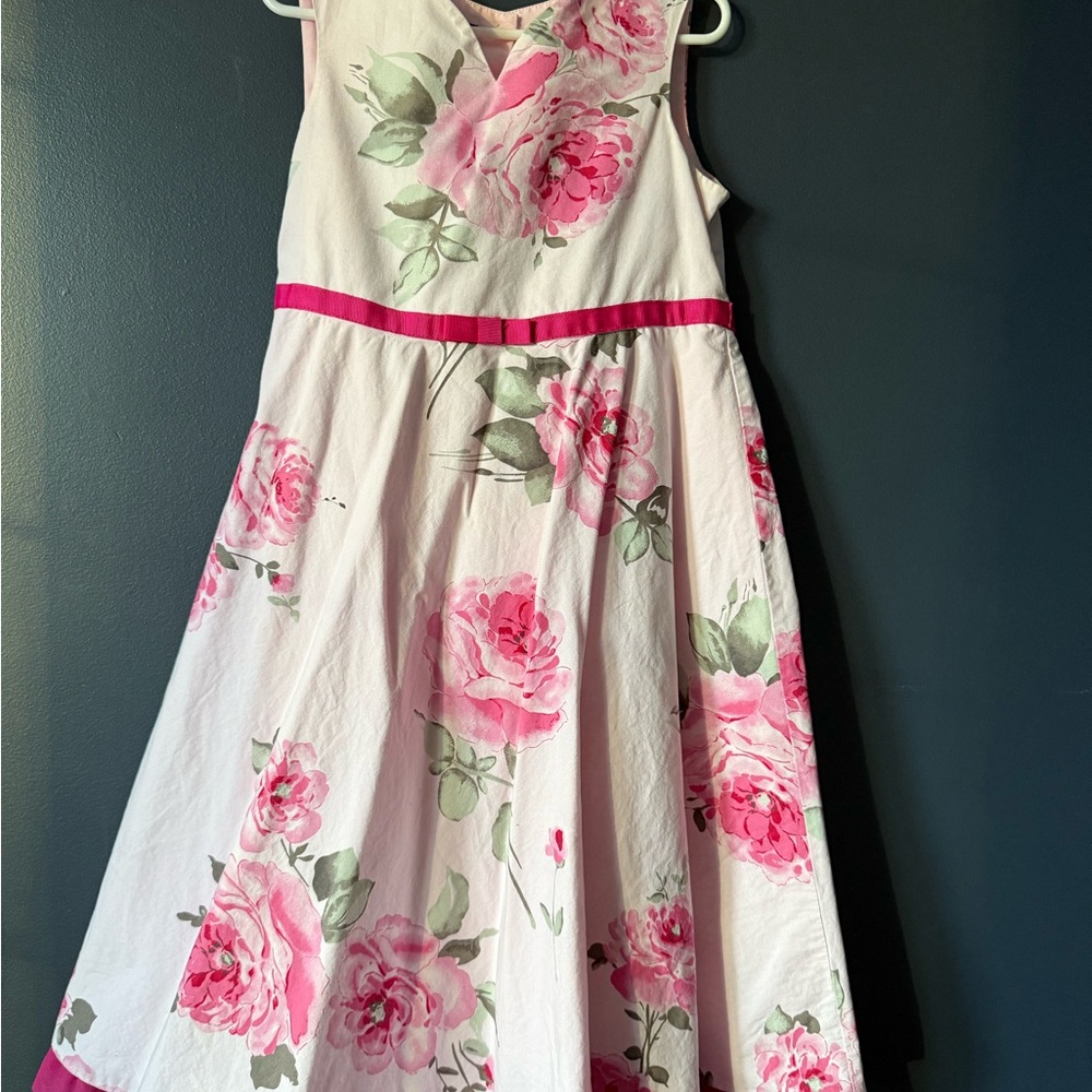Elegant Pink Floral Kids Dress